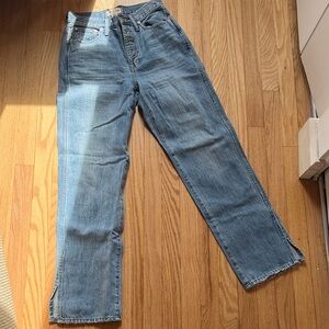 Women’s Madewell Straight Leg Classic Vintage Jeans - button Fly - slit